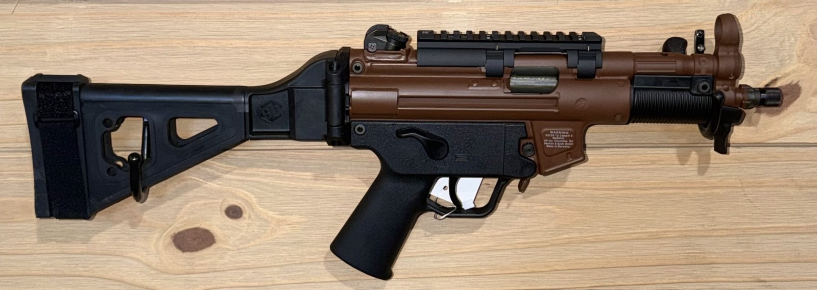 HK SP5K 9mm Pistol Matte Brown with Brace-img-0
